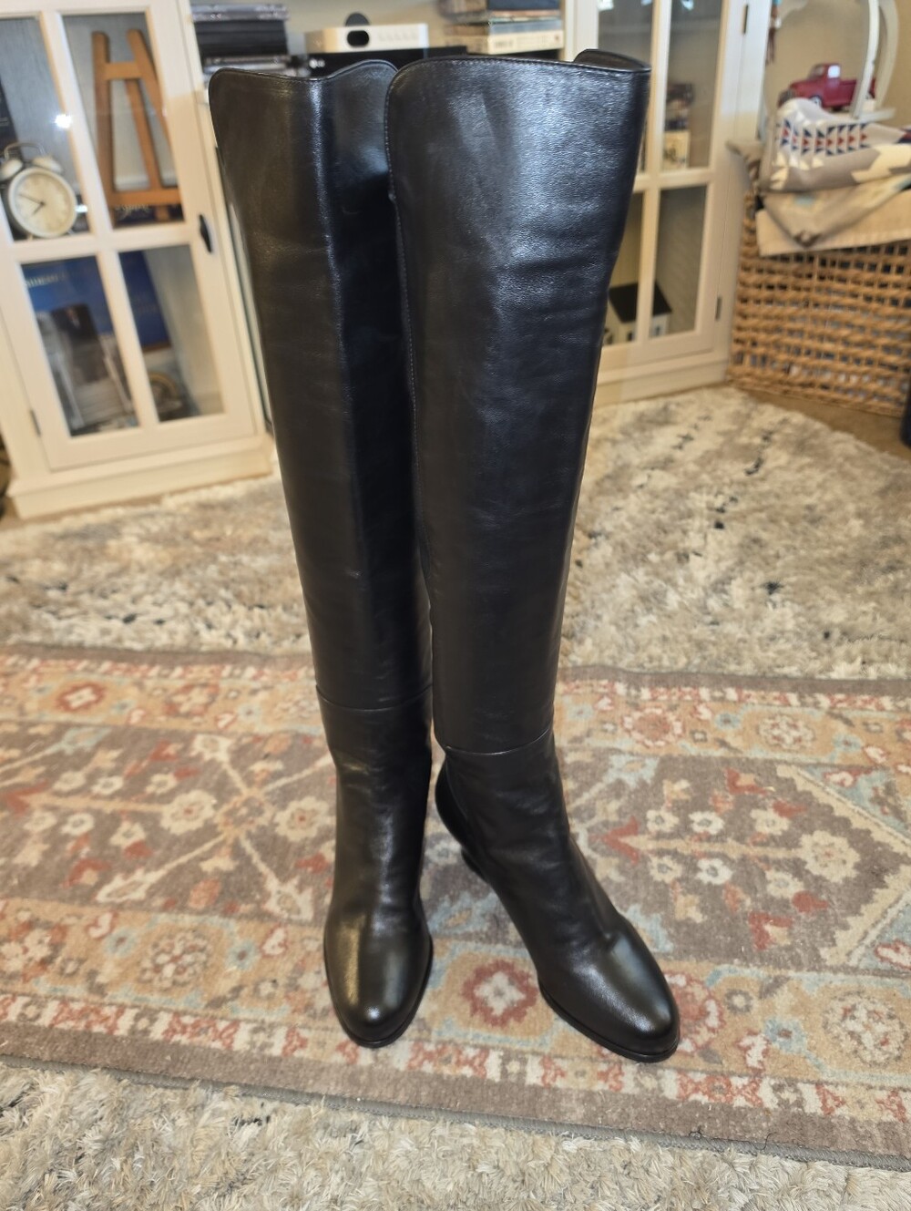 NWOB Stuart Weitzman 5050 Over The Knee Demi Wedge Boot Black 9.5M NEW!!
